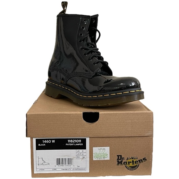 Dr. Martens Women’s Black Patent Leather Boots - Picture 1 of 2
